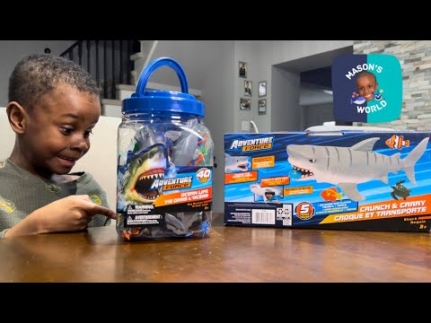 Adventure Force 40 pcs Ocean Life Bucket and Megalodon Shark Crunch & Carry Case – TOY REVIEW!