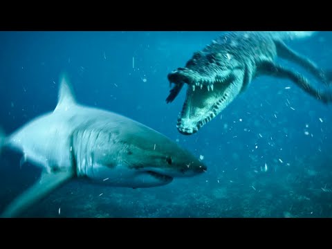 This Crocodile Has to Live With Sharks!