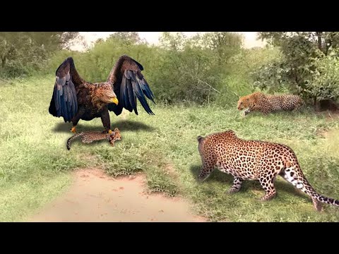 Eagle attacked The Leopard cubs in retaliation for the Leopard’s act of hunting the Hornbill’s Nest